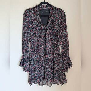 Zara NWOT Black Floral Dress Size S